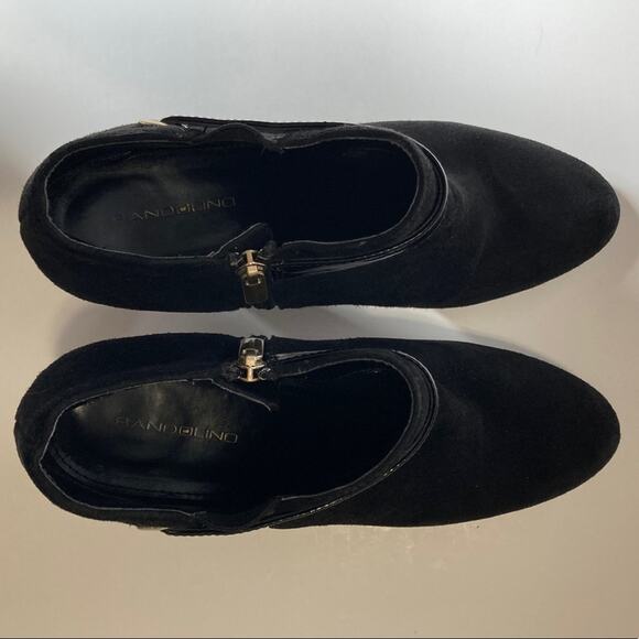 Whimsigoth Bocambria Suede Booties Black size US 8 Patent Leather trim - Picture 5 of 10